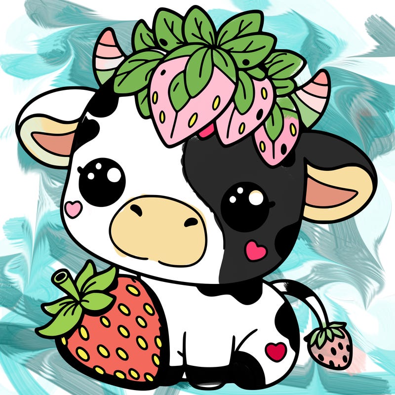 cute strawberry cow