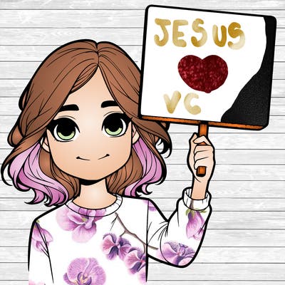 realistic girl holding up a sign