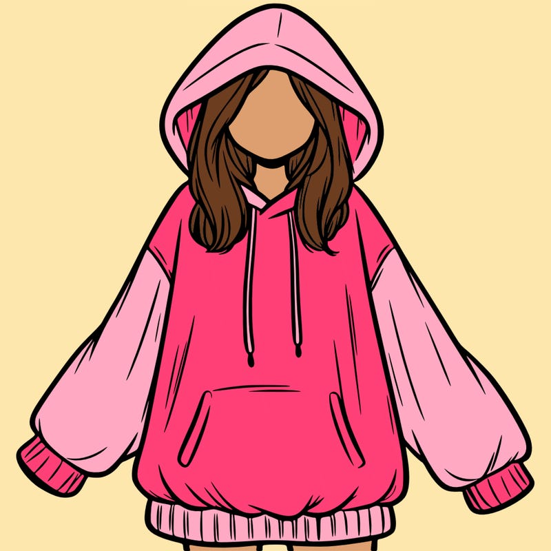 girl in oversized hoodie