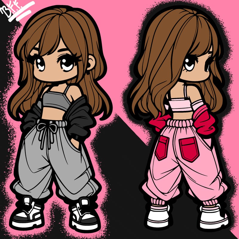 girl in crop top and baggy pants