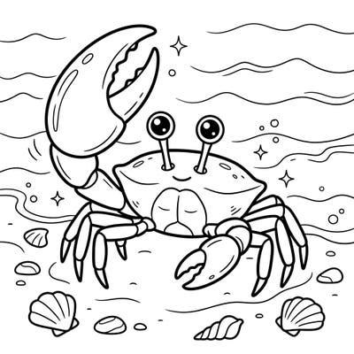 Get ready for an exciting underwater journey with our charming fiddler crab coloring page! Designed specifically for kids aged 4-8, this template offers engaging details and clear lines for a delightful creative experience.