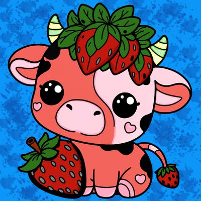 cute strawberry cow