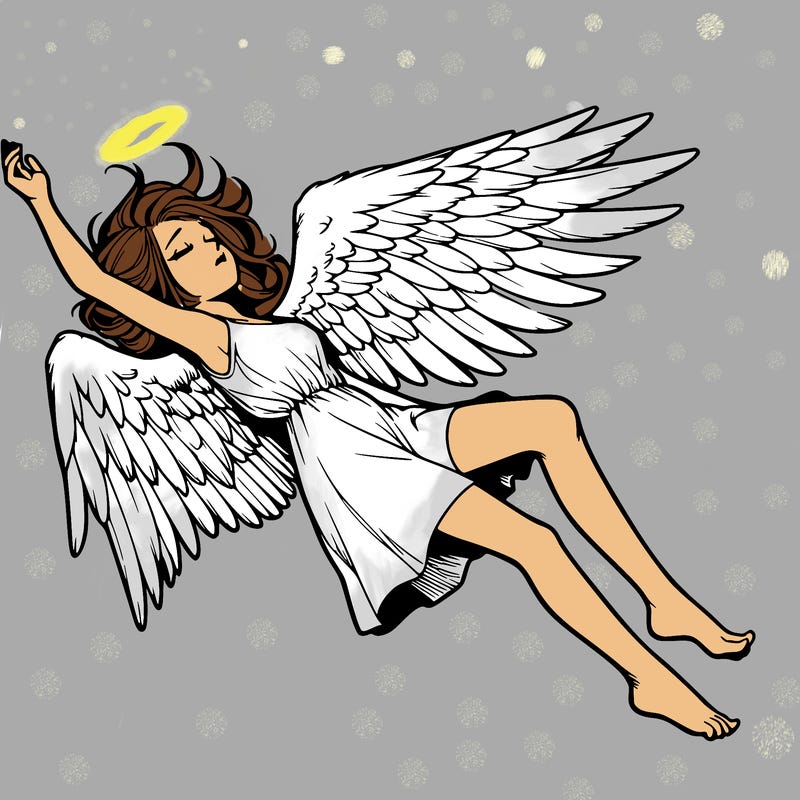a falling angel realistic