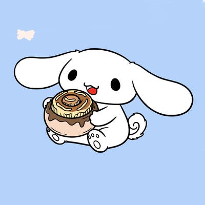 cinnamoroll with a cinnamon bun