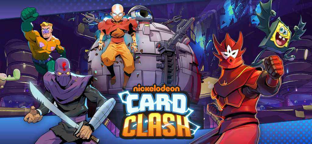 Nickelodeon Card Clash - Nickelodeon Card Clash promotional banner featuring characters from Avatar SpongeBob and TMNT