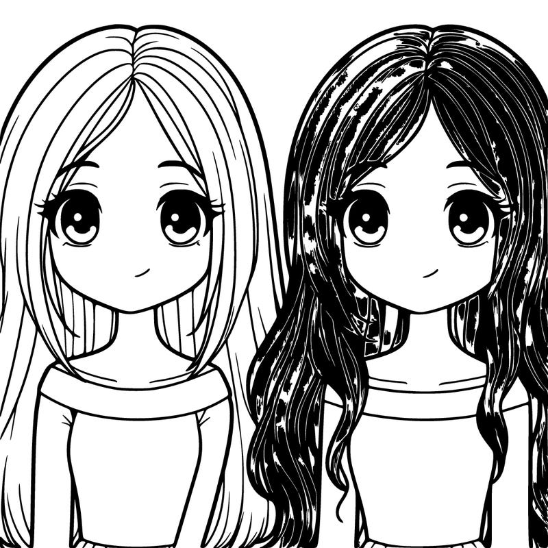 two girls one long hair the other short hair