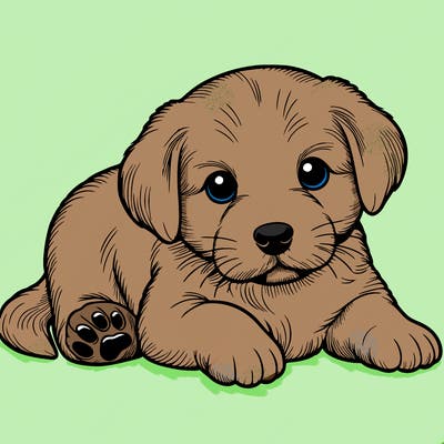 a cute realistic puppy