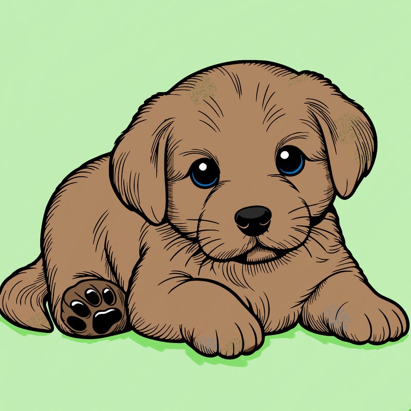 a cute realistic puppy