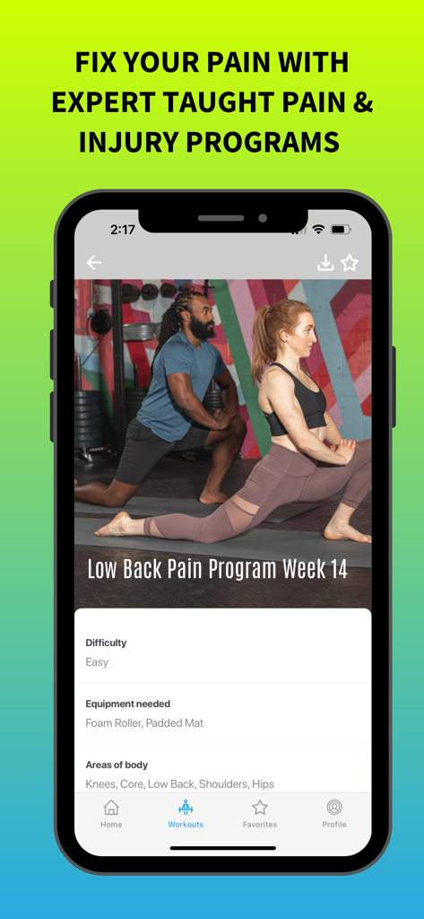 Stretch Mode: Stretching - A man and woman demonstrating a lunge stretch in the Stretch Mode app low back pain program.