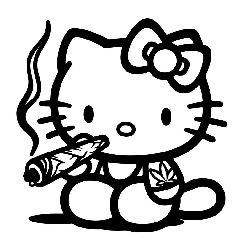 hello kitty smoking a joint