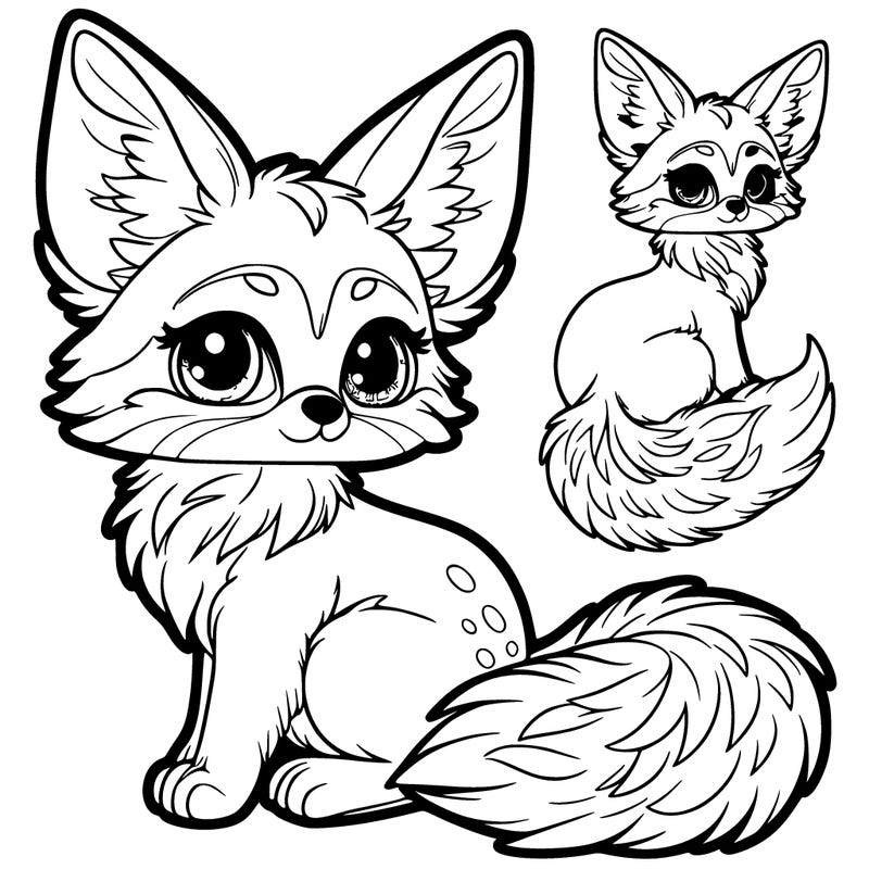 a fennec fox with a bushy tail furry