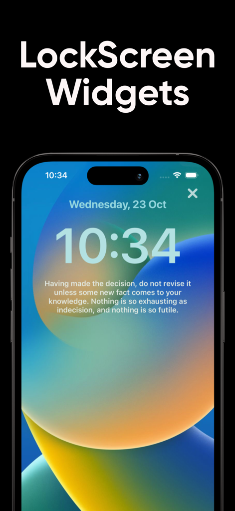 Motivational Quotes - Widget - Motivational quote widget displayed on an iPhone lock screen