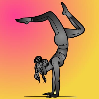 a woman doing a handstand