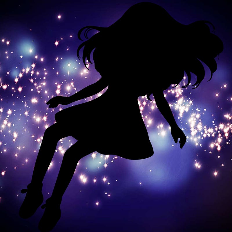 realistic girl floating