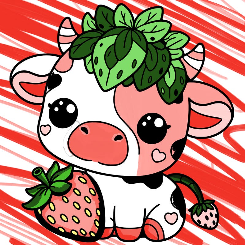 cute strawberry cow