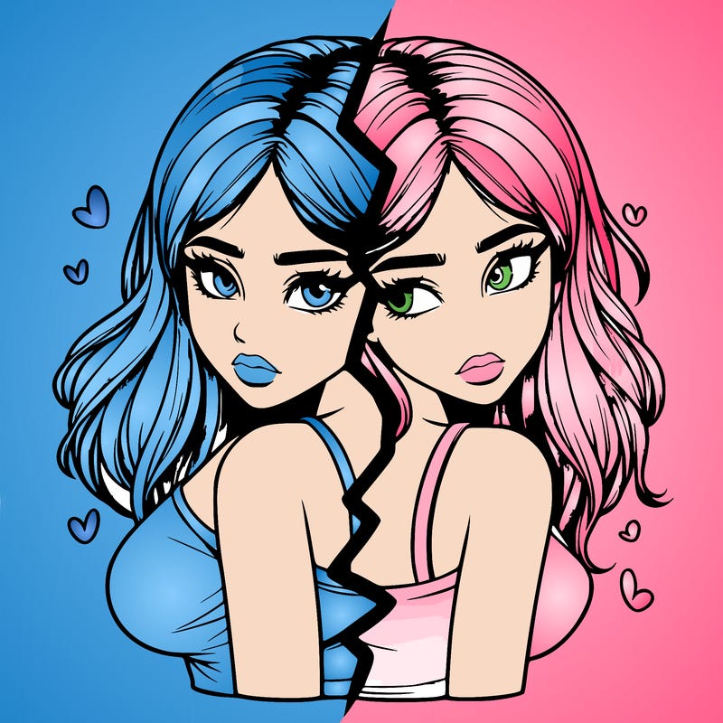 realistic girl split