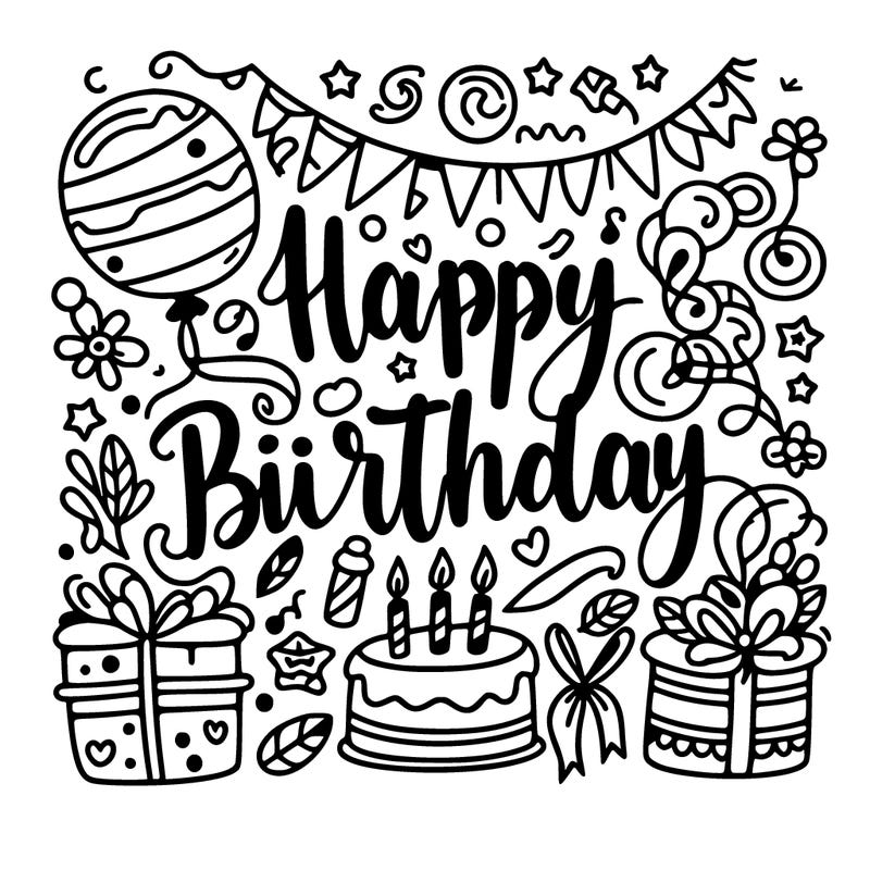 happy birthday in calligraphy