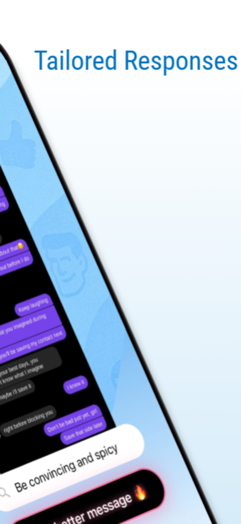 Chad.AI - Chad AI app interface displaying tailored chat responses for dating