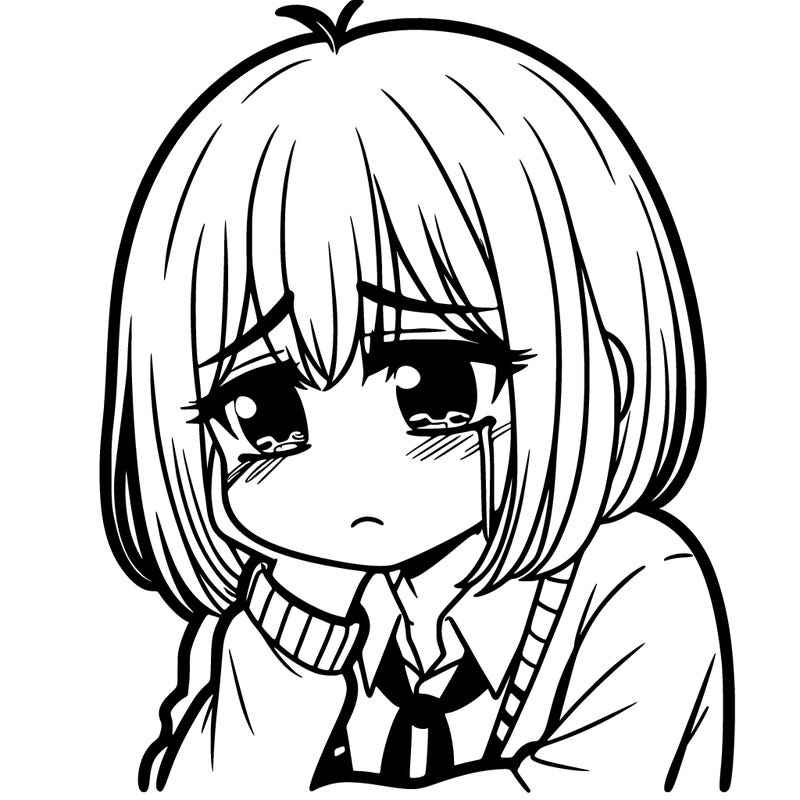 depressed manga girl