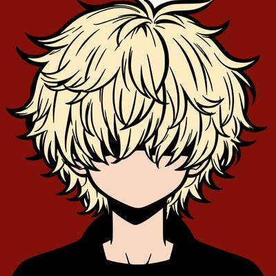 manga boy fluffy hair covering his eyes