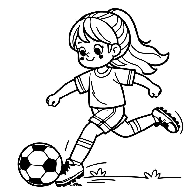 girl playing soccer