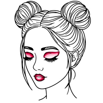 woman with hair buns