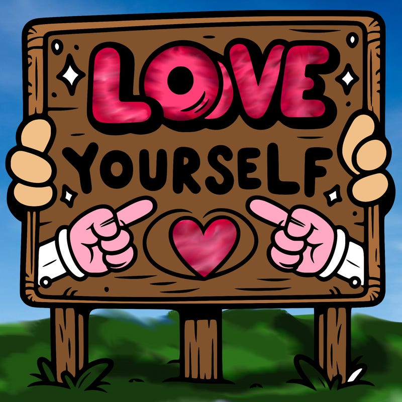 a sign where it is written: love yourself