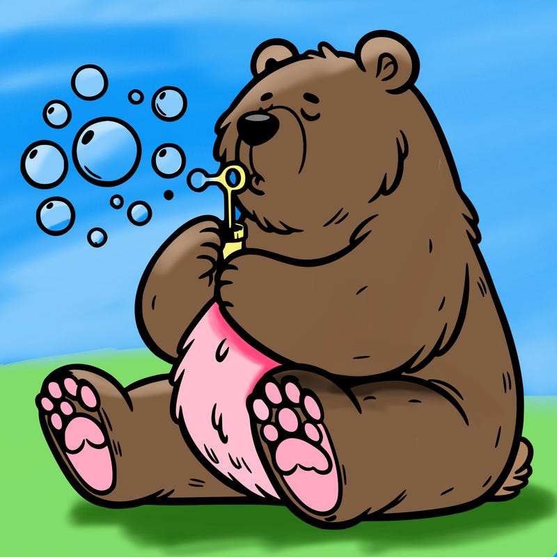 bear blowing bubbles