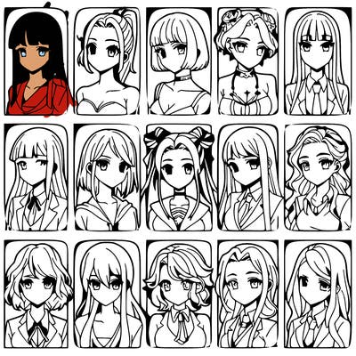 girls that look diffrent anime