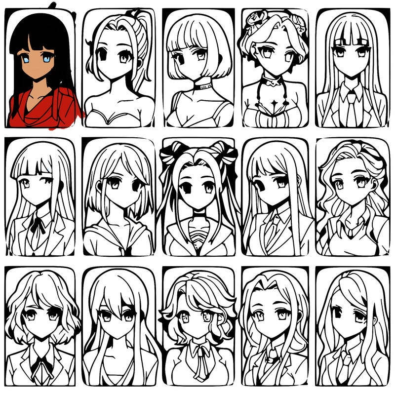 girls that look diffrent anime