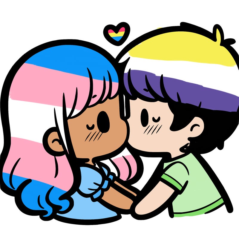 a girl and a boy kissing