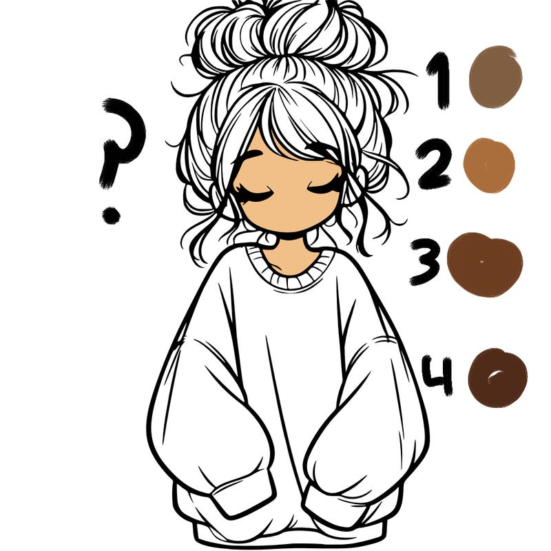 girl with baggy sweatshirt and messy bun