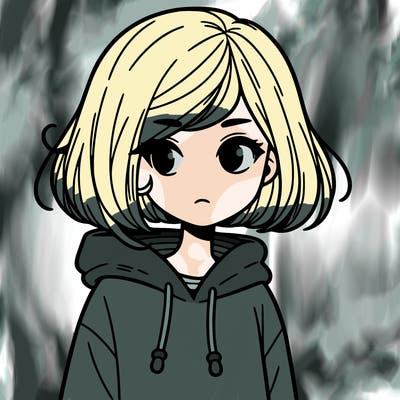 girl with short hair in hoodie