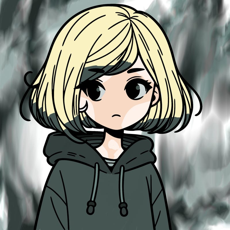 girl with short hair in hoodie