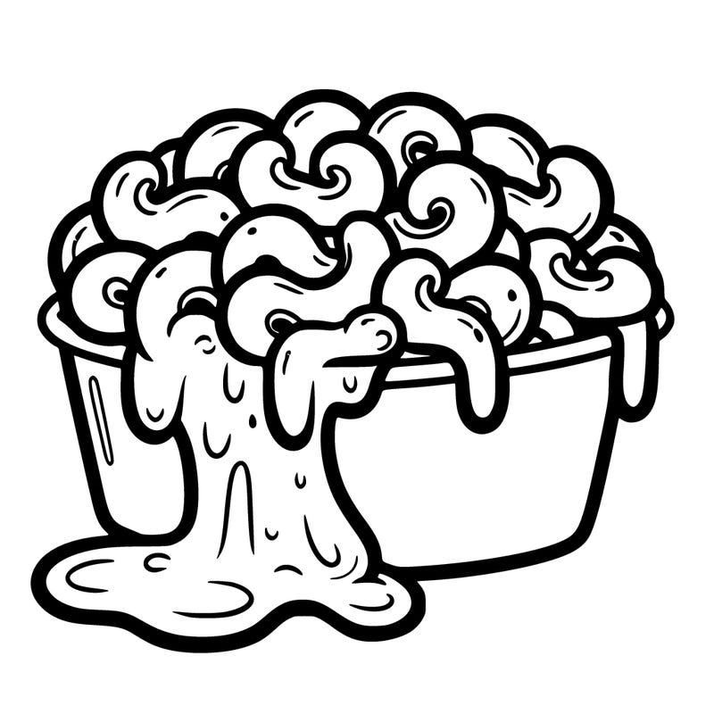 mac and cheese: with melted cheese dripping