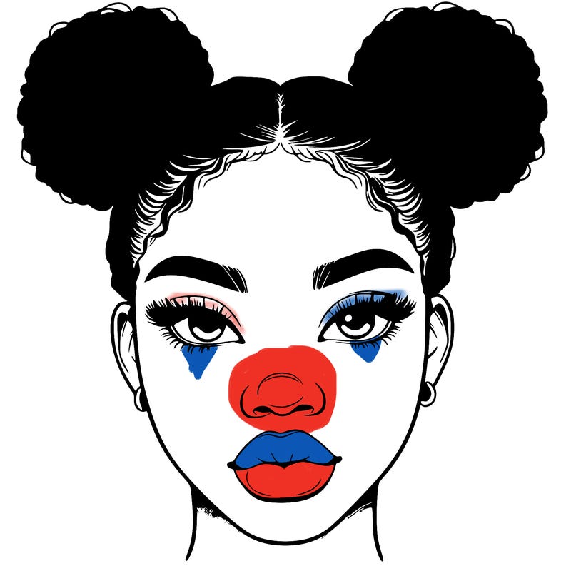 realistic black woman with two buns