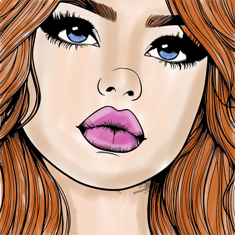 really realistic girl with lips