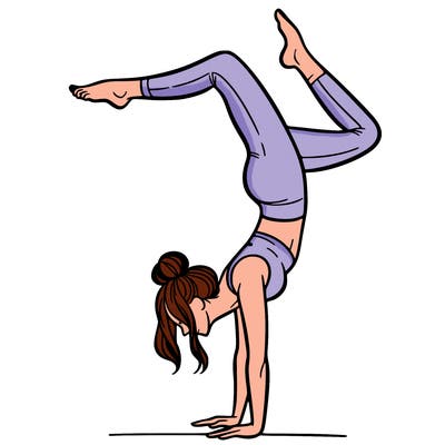 a woman doing a handstand