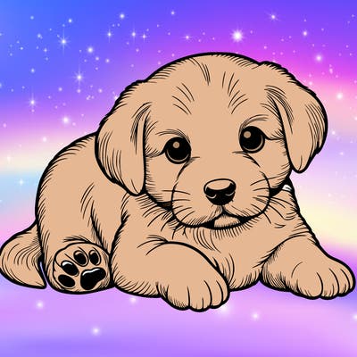 a cute realistic puppy