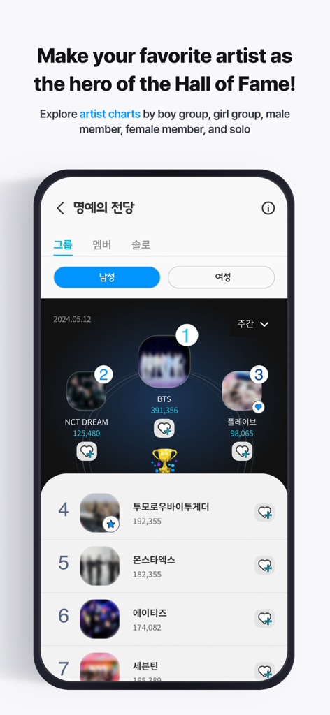 Fancast:Discover somethin' NEW - K-pop artist Hall of Fame rankings on the Fancast app