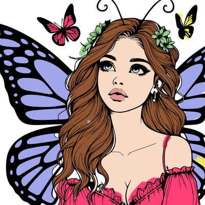 butterfly fairy realistic girl