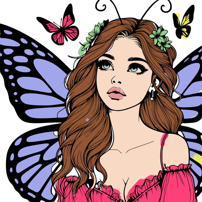 butterfly fairy realistic girl