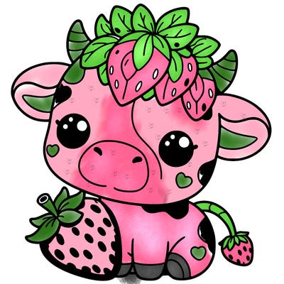 cute strawberry cow