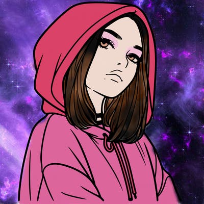 a realistic girl in a hoodie