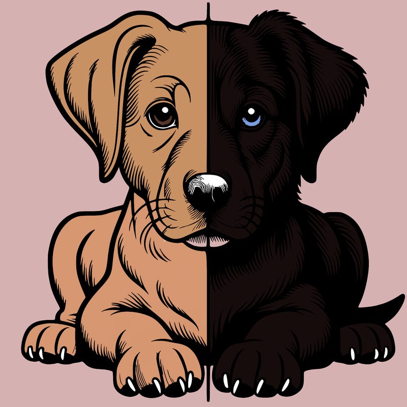 realistic dog split picture