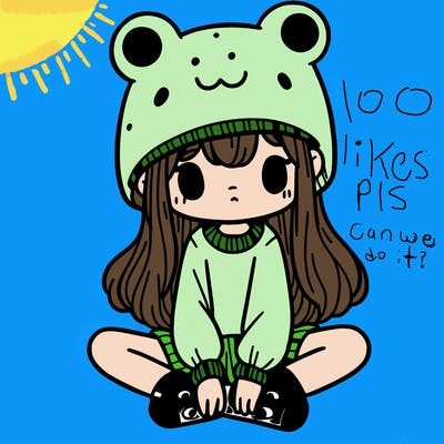 a girl wearing a frog hat and some frog socks