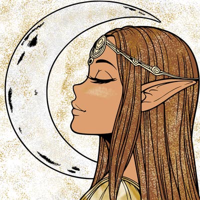 a realistic moon elf