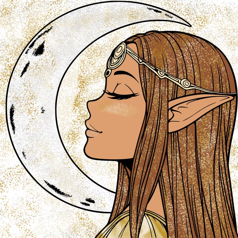 a realistic moon elf