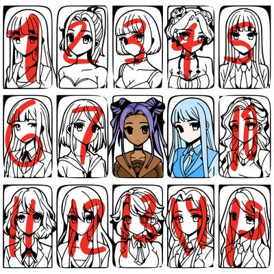 girls that look diffrent anime