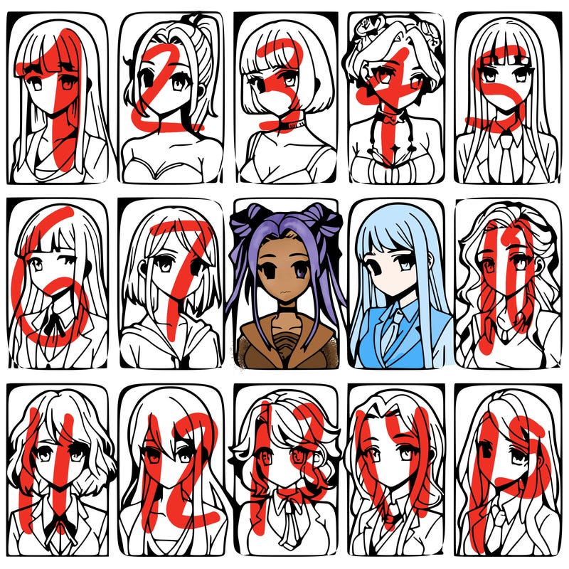 girls that look diffrent anime